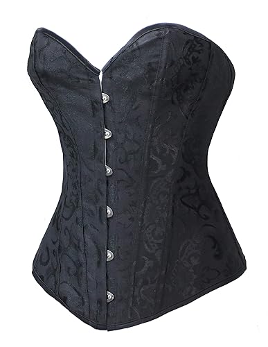 Bslingerie Womens Waist Cincher Bustier Boned Corset - Black