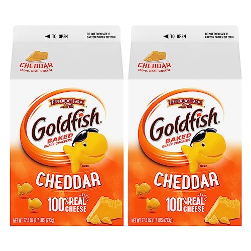 Goldfish Cheddar Crackers, 27.3 oz carton, (Pack of 2) - 1.71 Pound (Pack of 2)