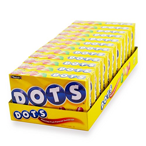 DOTS Individually Wrapped Candy - Original Gummy Candy Flavors - Cherry, Lime, Orange, Lemon, Strawberry - Gluten Free, Kosher & Peanut Free Gumdrops - Bulk 12ct, 6.5oz Dots Candy Boxes - Fruit Flavored - 6.5 Ounce (Pack of 12)