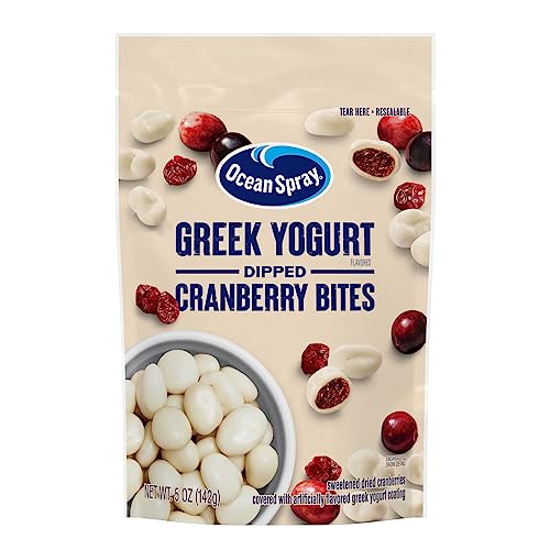 Ocean Spray® Greek Yogurt Covered Craisins®, Greek Yogurt Flavored, Covered Cranberries, Dried Fruit, 5 Oz Pouch (Pack of 1) - Greek Yogurt - 5 Ounce (Pack of 1)