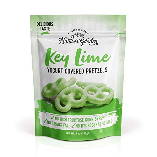 Nature's Garden Key Lime Yogurt Covered Pretzels – No Trans Fat, Indulgent Snack, Key Lime Pie Flavored Pretzels – 7 Oz Bag (Pack of 1) - Key Lime Pretzel - 7 Ounce (Pack of 1)