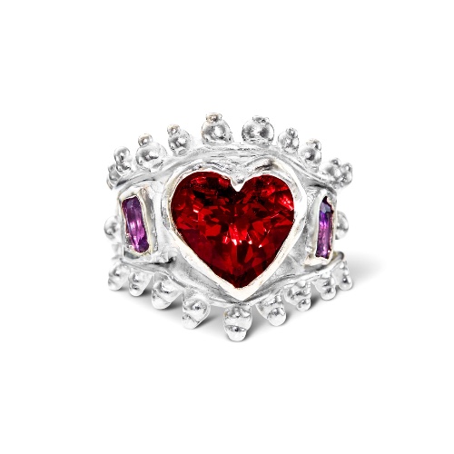 Ruby Heart Ring | SILVER / AUS P | US 7 1/2