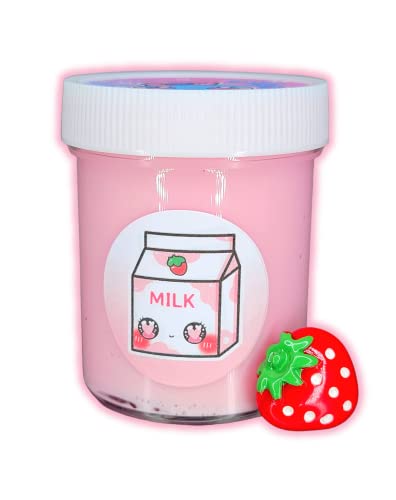 Strawberry Milk Handmade Thicky Scented Slime 4oz - Hoshimi Slimes