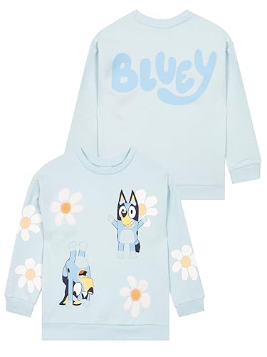 Bluey Sweater | Cotton Girls Sweatshirt | Flower Sweater |Ggirls Pullover Sweater - 7