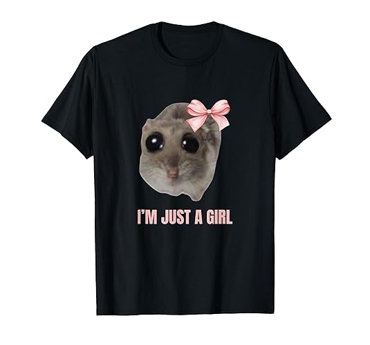 Sad Hamster Meme - I'm Just a Girl T-Shirt - Men - Burgundy - 3X-Large
