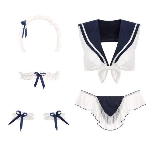 Peekaboo Sailor Scout Lingerie Set - Navy Outfit