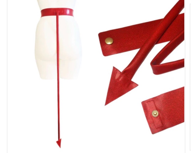 Long latex devil tail belt (glitter available)