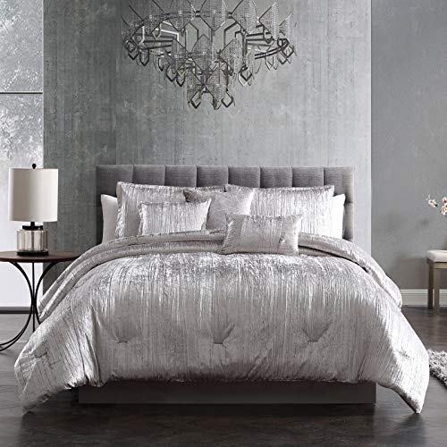 Riverbrook Home Turin Comforter Set, Queen, Silver, 7-Piece Set - Silver - Queen