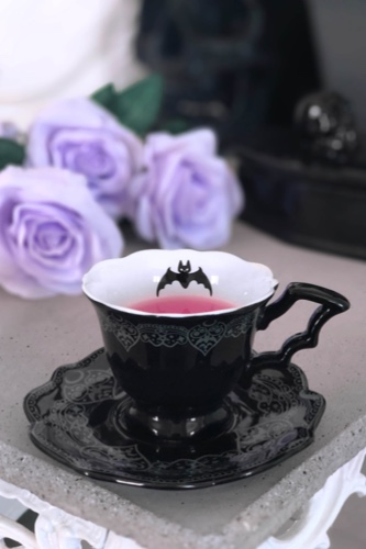 After Midnight Tea Cup & Saucer | One Size / Black / 100% Ceramic
