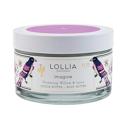 LOLLIA Imagine Body Butter, 5.5 oz. - Flowering Willow & Lotus Fragrance - Shea Butter & Cocoa Butter, Body Lotion for Women, Hydrating & Smooth Body Moisturizer - Imagine