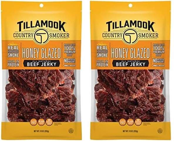 Tillamook Country Smoker Real Hardwood Smoked Beef Jerky, Honey Glazed, 10 Ounce (Pack of 2) - Honey Glazed - 10 Ounce (Pack of 2)