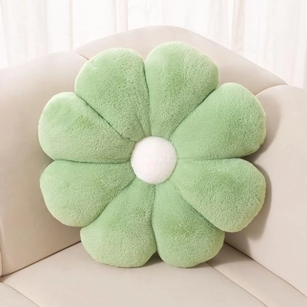 FIONOUT Sage Green Throw Pillows,Flower Pillow,Flower Shaped Pillow,Flower Floor Cushion,Room Decor Throw Pillows,Cute Home Sofa Floor Decoration Pillows(45CM/17.7inch, 1 Count (Pack of 1))