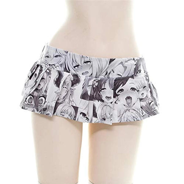 Lichma Mini Skirt,Women Sexy Cosplay Japanese Schoolgirls Anime Print Pleated Skirt Lingerie Sleepwear Nightwear