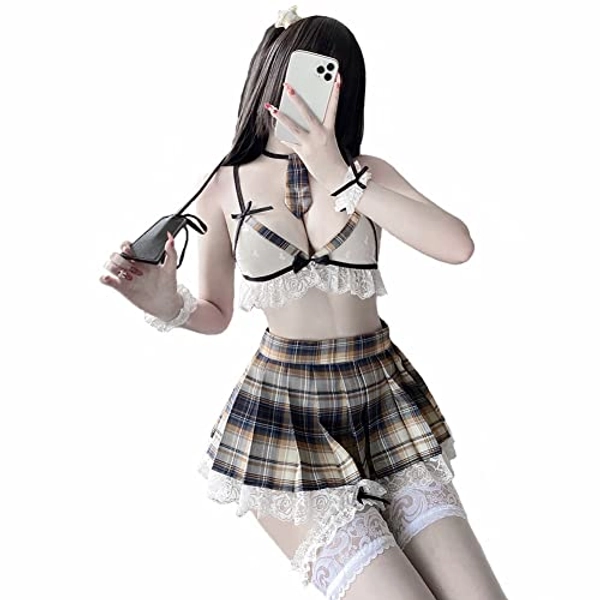 Joyralcos Women Anime Cosplay Bikini Lingerie Kawaii Outfit Party Costume Japanese Schoolgirl Underwear