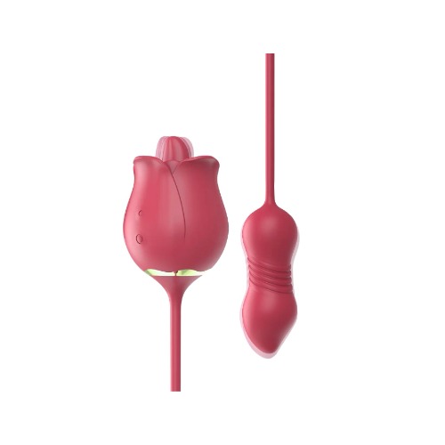 ROSE PRO Tongue Vibrator: Clitoral Pleasure - 386*56*56mm / Red