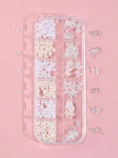 1box 3D Butterfly & Faux Pearl Nail Art Decoration