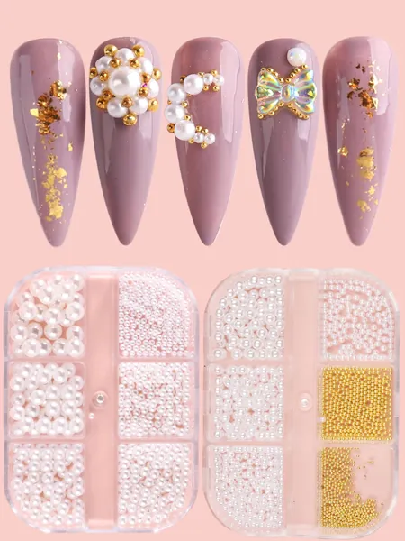 2boxes Faux Pearl Nail Art Decoration