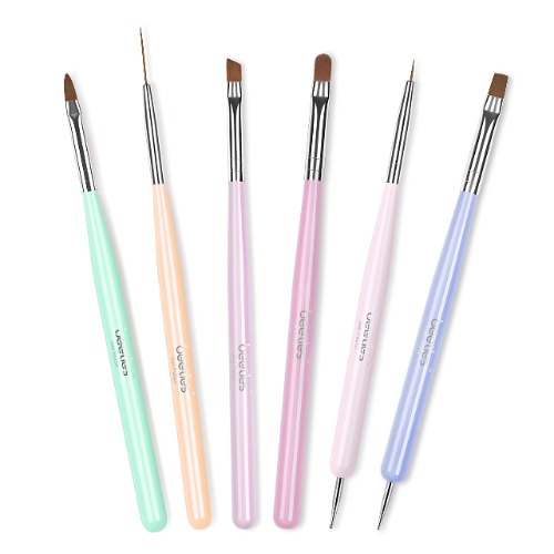 Beetles Nail Art Brushes Set Gel Polish Nail Art Design Pen Painting Tools with Nail Extension Gel Brush, Builder Gel Brush, Nail Art Liner Brush and Nail Dotting Pen for Salon at Home DIY Manicure