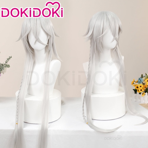 【Ready For Ship】DokiDoki Anime Black Butler Cosplay Undertaker Wig Long Straight White Silver Hair under taker | Wig Only-Ready For Ship