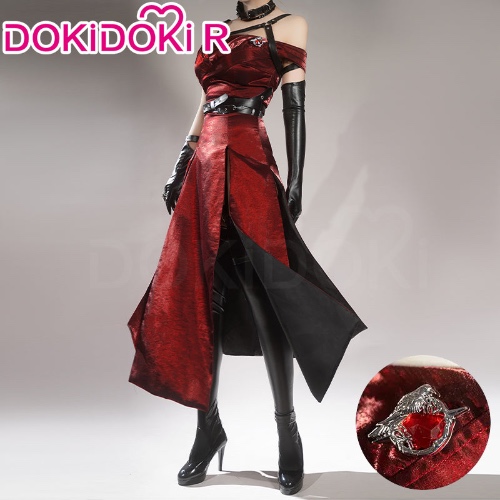 【Ready For Ship】【Size S-2XL】DokiDoki-R Game Love and Deepspace Cosplay Main Character Costume Red Dress | Costume Only L-Ready For Ship