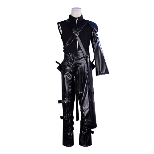 【Size S-2XL】DokiDoki-R Cosplay Clooud Striffe Black Costume | L-Order Processing Time Refer to Description Page