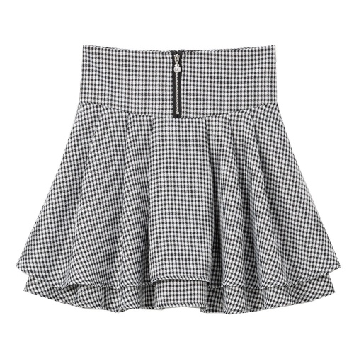 【準新作5％】Dollyシルエットスカート | ギンガム　シルバー / 5L