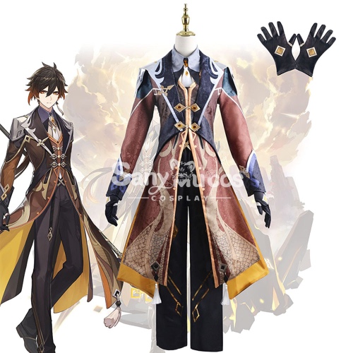 【In Stock】Game Genshin Impact Cosplay Zhongli Cosplay Costume Plus Size - S
