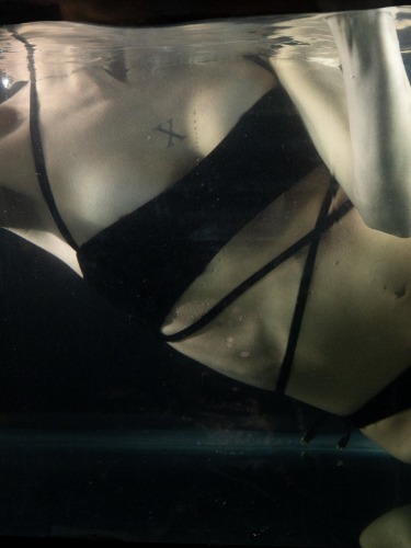 Onyx Corset Bandeau Swim Top | Meteorite / M