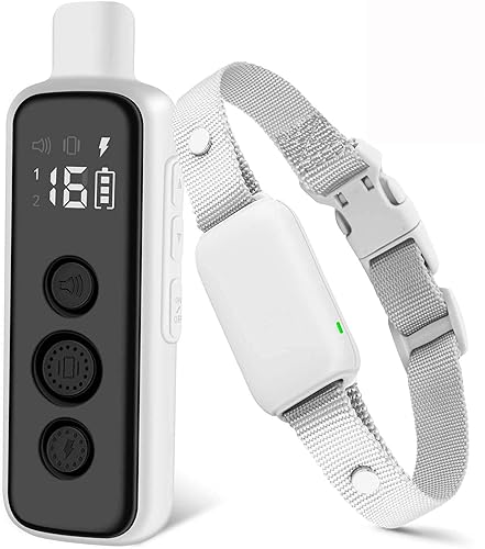 Bousnic Shock Collar for Dogs - Waterproof Rechargeable Dog Electric Training Collar with Remote for Small Medium Large Dogs with Beep, Vibration, Safe Shock Modes (8-120 Lbs) (Grey) - Grey