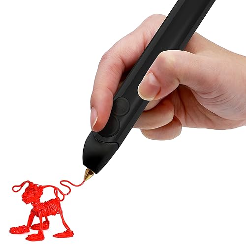 3Doodler Create+ 3D Printing Pen for Teens, Adults & Creators! - Black (2023 Model) - with Free Refill Filaments + Stencil Book + Getting Started Guide - 3D Pen Set