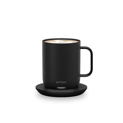 Ember Temperature Control Smart Mug 2, 10 Oz, App-Controlled Heated Coffee Mug with 80 Min Battery Life and Improved Design, Black - Black - 10 oz - Smart Mug