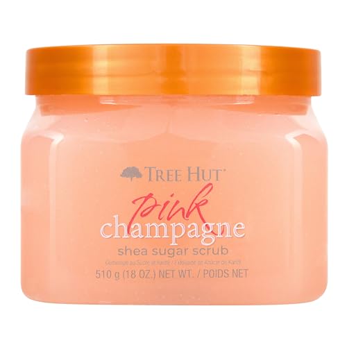 Tree Hut Pink Champagne Shea Sugar Scrub, 18 oz., Ultra Hydrating and Exfoliating Scrub for Nourishing Essential Body Care - Pink Champagne - 1.13 Pound (Pack of 1)
