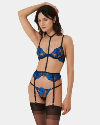 Bluebella Sorento Black/Egyptian Blue intimate set - EU36 - 75B