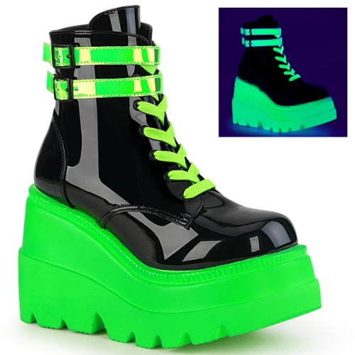 Shaker-52 | Black Patent-UV Neon Green / 5