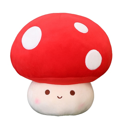 Kawaii Mushroom Plush (3 VARIANTS, 3 SIZES) - Red / 9" / 23 cm