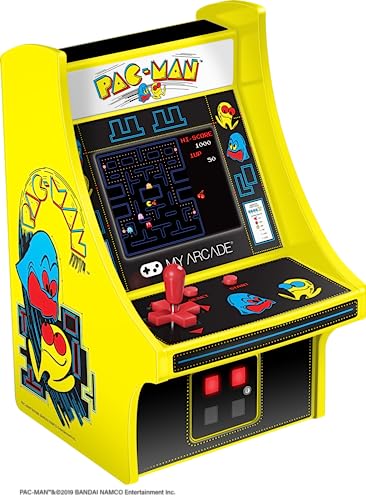 My Arcade Micro Player Mini Arcade Machine: Pac-Man Video Game, Fully Playable, 6.75 Inch Collectible, Color Display, Speaker, Volume Buttons, Headphone Jack, Battery or Micro USB Powered - Pac-Man