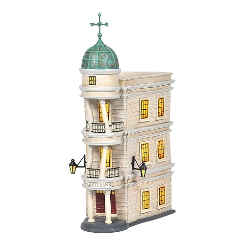 Department 56, Resin 6005616 Harry Potter Village Gringotts Bank Lit Building, 10.16 Inch, Multicolor - Sculpture