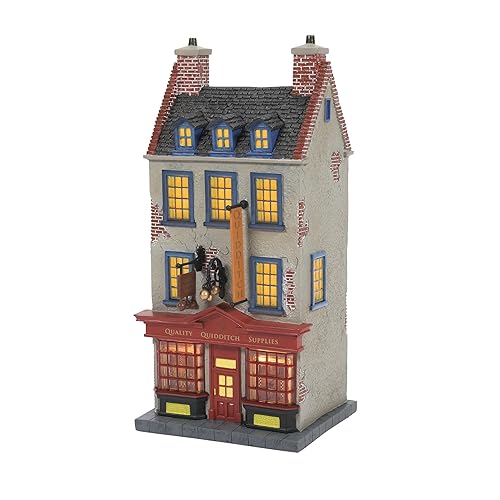 Department 56 Harry Potter Village Quality Quidditch Supplies Lit Building, 8.58 Inch, Multicolor