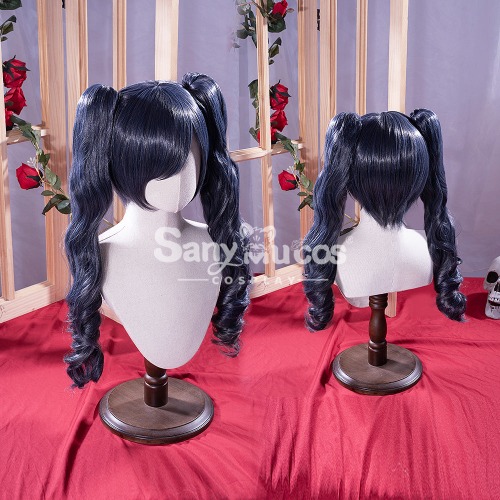 【In Stock】Anime Black Butler cosplay Ciel Phantomhive cosplay wig Long Dark Blue Twintails cosplay wig