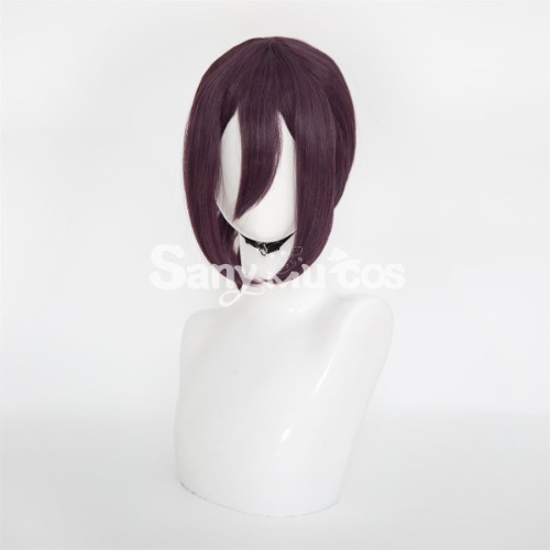 【In Stock】Anime Chainsaw Reze Dark Purple Ponytail Medium Cosplay Wig