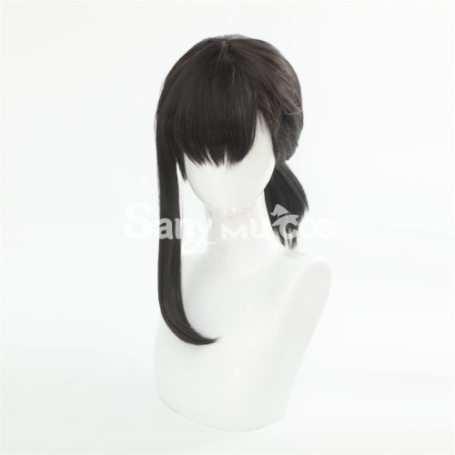 【In Stock】Anime Chainsaw Man Kobeni Higashiyama Dark Black Medium Ponytail Cosplay Wig