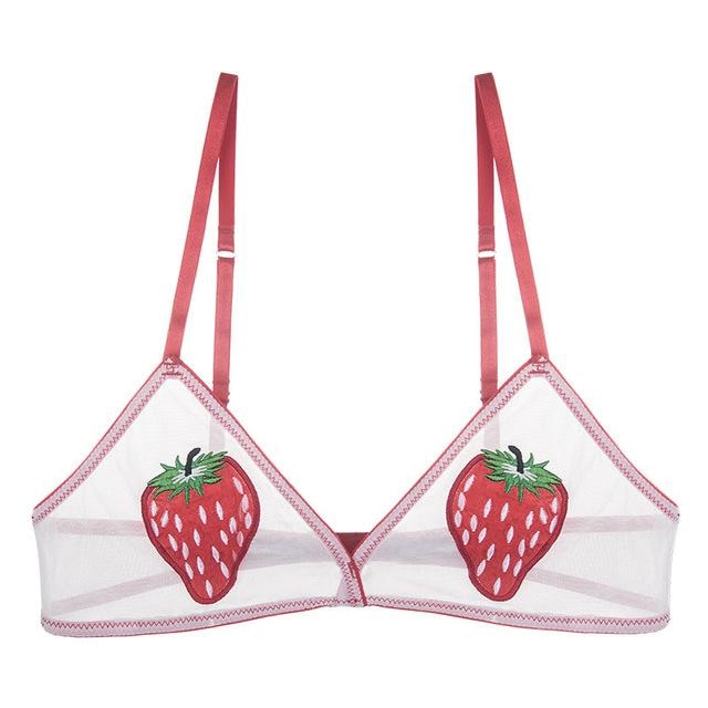 Strawberry Babe Bralette - Strawberry / M