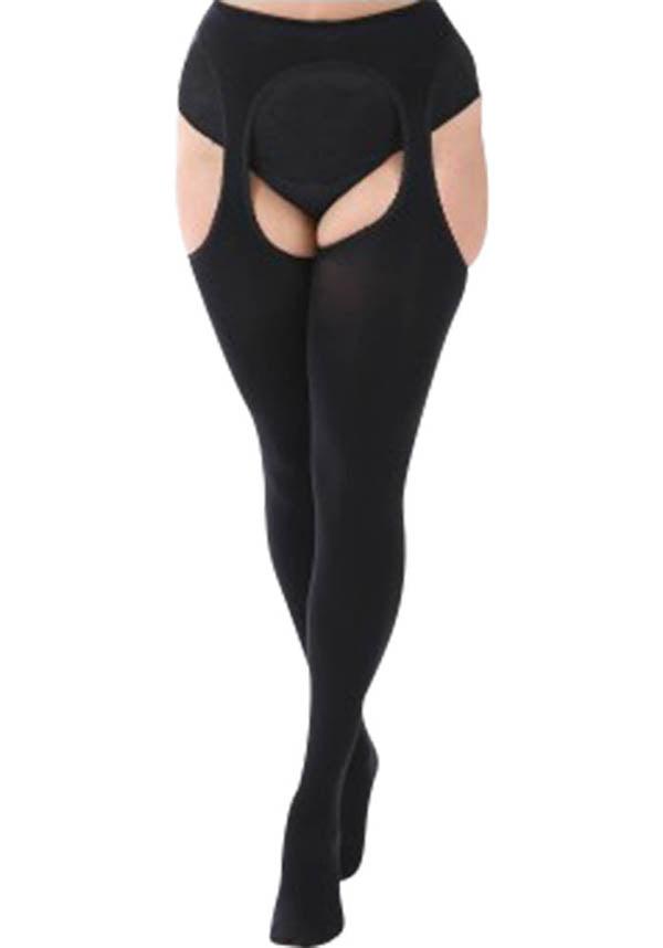 Bodyfree Curvy [Black] | SUSPENDER TIGHTS - 2X-LARGE