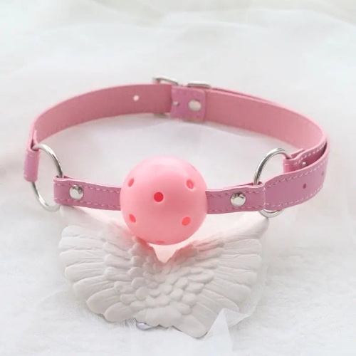 Pastel Pink Ball Style Gag in Vegan and Non-Toxic Materials - Pink Ball Gag