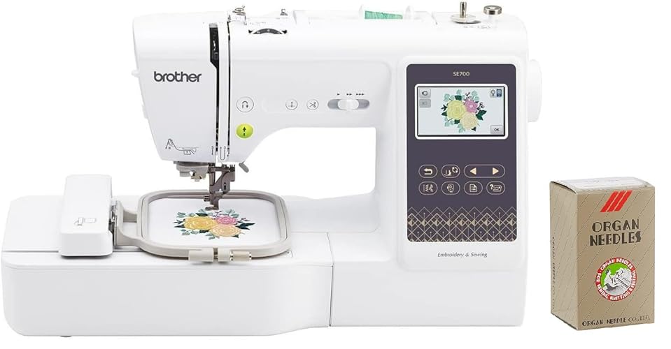 Brother SE700 Sewing and Embroidery Machine, and SAEMB7511 100-Piece 75/11 Embroidery Needles - SE700 + Needles