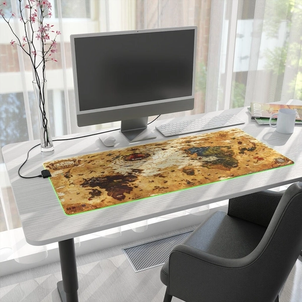 The Three Great Continents map Hydaelyn Etheirys - Final Fantasy XIV LED multicolor light Mouse Pad