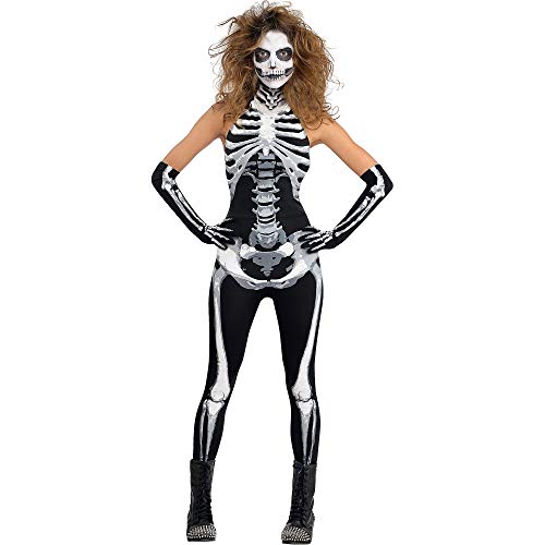 amscan 844608 Adults Sexy Bone-A-Fied Babe Fancy Dress Halloween Skeleton Costume UK Dress 10-12 - 10-12