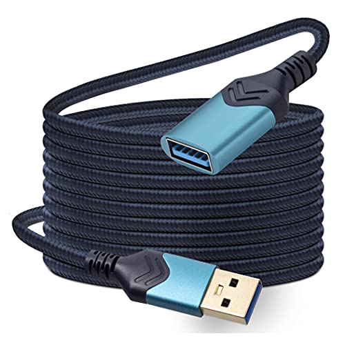 ROFICORD USB 3.0 Extension Cable, 4,5M High Speed Extension Cable USB A Male to Female Extension Cord for Playstation/Xbox/Flash Drive/Card Reader/Hard Drive/Keyboard/Printer/Scanner (Blue) - Blue - 1Pack 15FT