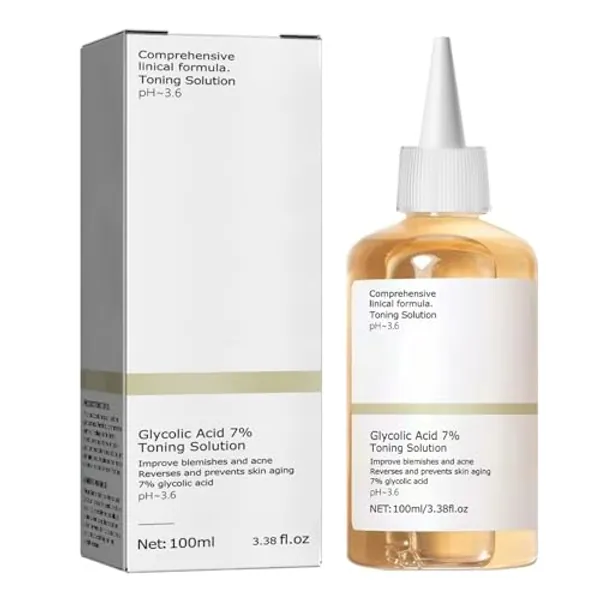 Glycolic Acid 7% Toner, Glycolic Sour 7% Toning, Glycolic Acid 7%, Facial Exfoliation Astringe Pores (100ML)