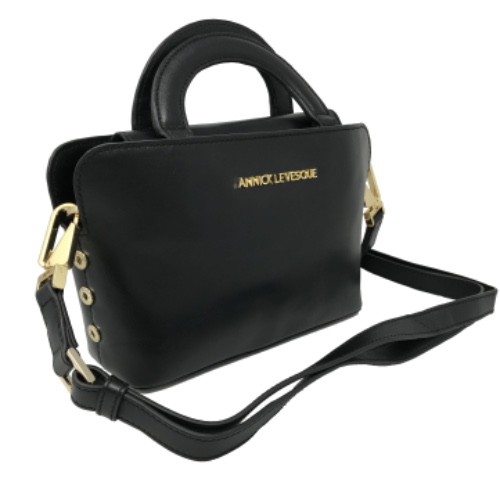 Sac à main en cuir Clarence, deux en un, noir - or/gold